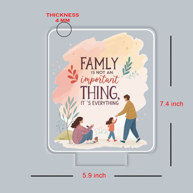 Family Quote LED Lamp Family is Everything Engraved Acrylic Night Light Unique Tabletop Gift for Home Decor, Parents, Anniversaries, or New Home Celebrations  Warm White Lamp Visit the GIFTMEBAZAR Store